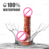 Offre Spéciale brun liquide Silicone sans fil télécommande gode vibrateur télescopique chauffage pénis femme vagin Sex Toy pour les femmes