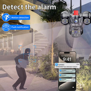 Caméra de surveillance solaire extérieure QD4S à triple objectif 4G avec stockage cloud WiFi, interphone vocal et suivi automatique - Product Image 2