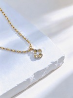 Pendentif Lerca en or 18 carats bicolore multi-usages avec fermoir, motif trèfle, cœur, papillon, diamant de laboratoire de 0,5 ct