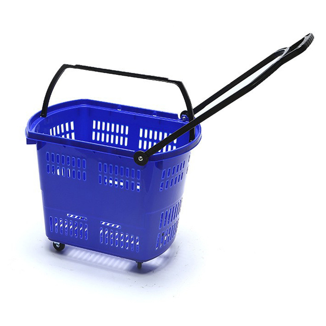 Wholesale Supermarket Plastic Stackable Customized Shopping Basket Hand Baskets With Handle