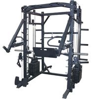 Machine Smith multifonctionnelle tout-en-un pour entraînement complet du corps en intérieur, station de musculation intégrée avec rack à squats