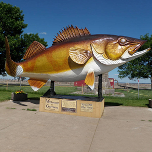 Decorazione in fibra di vetro scultura di pesce grande statua di pesce in resina arti per il giardino del mare - Product Image 6