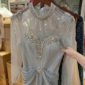 <span class=keywords><strong>ชุด</strong></span><span class=keywords><strong>ราตรี</strong></span>หรูหราประดับลูกปัดสีเงิน Serene Hill LA73167 คอสูง แขนยาว ทรงเมอร์เมด สำหรับงานเลี้ยงอย่างเป็นทางการ สง่างาม เหมาะสำหรับผู้หญิง ปี 2026 - Product Image 4