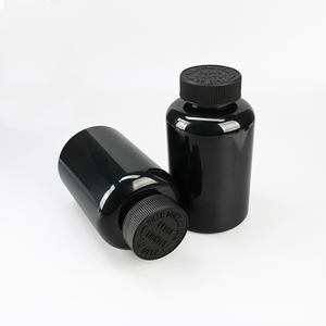 500ml <b>Plastic</b> Black Non-Spill Liquid Pill Container Empty Bottle with Screen Printed With Child Resistant <b>Cap</b> - Product Image 4