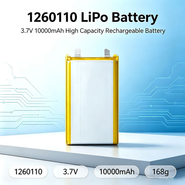 High Capacity 1260110 3.7V 10000mAh Lithium Polymer Battery Rechargeable Li-Po Battery for Portable Power Bank