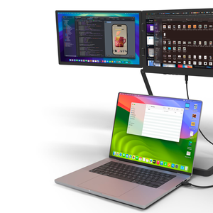 จอภาพพกพาแบบสัมผัสชนิด Type C ขนาด 15.6 นิ้ว จอ LCD สัมผัสแบบสามจอ ขยายหน้าจอ 3 จอสำหรับแล็ปท็อปแบบพกพา - Product Image 4