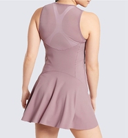 Vestido deportivo liso con bolsillos para mujer personalizado Yoga Fitness Tennis Pickleball Wear con pantalones cortos