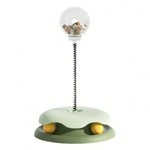 Interactive Durable Plastic <b>Cat</b> Feeder <b>Toy</b> with Leaky Food Ball Boredom Buster & Teeth Cleaning Features-Indoor Use - Product Image 1