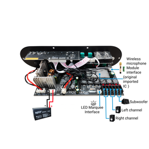 Mini carte d'<span class=keywords><strong>amplificateur</strong></span> domestique haute puissance 2.1 canaux 100W + 50W X 2 pour Bluetooth USB TF avec double entrée micro <span class=keywords><strong>HiFi</strong></span> FM <span class=keywords><strong>Tuner</strong></span> Radio - Product Image 3