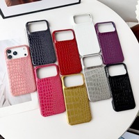 Étui de protection rigide en cuir PU effet crocodile de luxe pour iPhone 17 16 15 14 13 12 11 Pro Max