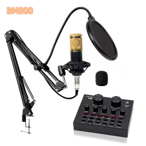 BM 800 professionnel PC V8 carte son ensemble BM800 micro Studio microphone à condensateur pour karaoké Podcast enregistrement en direct
