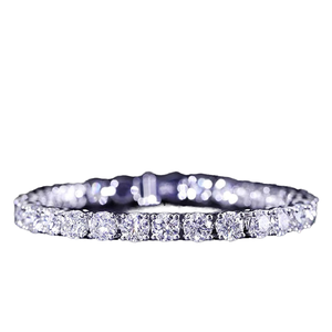 Bracelet Tennis en Argent S925 Plaqué Or 18K avec Moissanite Couleur D VVS 3/4/5mm Style Hip Hop Glacé pour Hommes et Femmes, Accessoire de Fête - Product Image 1