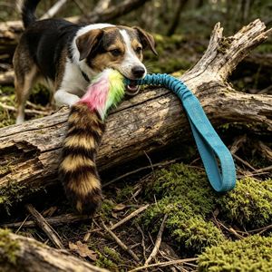Juguete Ecológico Personalizado para Perros, Cola de Mapache Auténtica, Juguete Interactivo para Exteriores, Juguete de Alta Calidad para Masticar y Jugar para Perros Grandes - Product Image 2