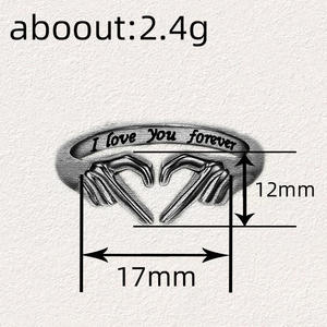 Bague pour amoureux H438 en acier inoxydable, cadeau romantique unisexe, bague gravée « Je t'aime pour toujours », bijoux tendance - Product Image 5