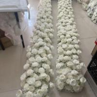 IFG Wholesale, chemin de table en fleurs de cerisier et de roses blanches en soie de 10 pieds pour décorations de table de mariage
