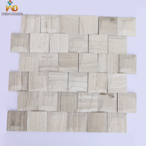 Mosaïque en marbre Perlino Bianco et mosaïque 3D en pierre pour comptoir d'îlot et mur de <span class=keywords><strong>fond</strong></span> de toilettes - Product Image 1