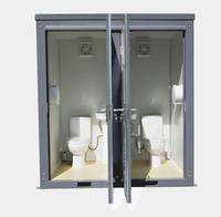 Cabine de toilettes double préfabriquée Suihe, conteneur portable, écologique, structure en acier durable, mousse ignifuge