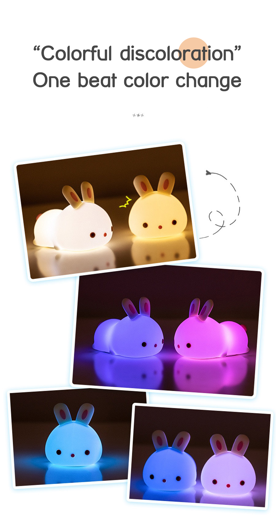 USB rechargeable cat silicone night light touch sensor LED lamp of bedroom the head of a bed with remote control children gifts