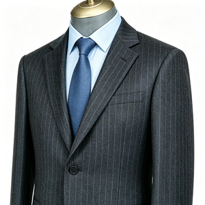 Abiti a <span class=keywords><strong>Righe</strong></span> di Lusso Direttamente dalla Fabbrica, <span class=keywords><strong>Blazer</strong></span> in Tessuto 100% Lana Cashmere Seta, Super 140 Alta Qualità, Completi da Uomo per Affari - Product Image 1