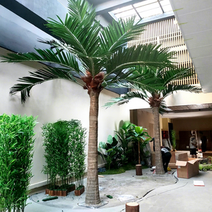 Arbre artificiel haut de gamme en fibre de verre renforcée pour aménagement paysager de <span class=keywords><strong>plage</strong></span>, imitation cocotier et palmier, pour extérieur - Product Image 4