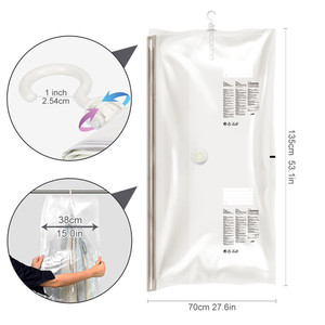 Design Brevettato per Sacchetto Organizzatore Trasparente in PA+PE Antipolvere Riutilizzabile Sigillante a Compressione <span class=keywords><strong>Salvaspazio</strong></span> Senza Pompa - Product Image 1