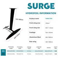 Hydrofoil en fibre de carbone pour aile avant 728 cm² AR 9.48, modèle 2026, pour Pump Foil, Surge 830, G82, G90, Mast Axis - Vente en gros, personnalisé, OEM, ODM