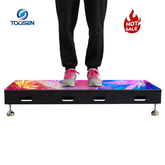Custom P2.5 P2.9 P3.9 Indoor Outdoor 500x1000mm Interactive Tile LED Dance Stair Floor Display Screen for Live Show Stage Event