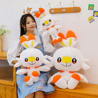 Peluche Pokémon Super Douce Lapin Flammé & Petit Elfe, Compagnon de Bureau, Jouet Anti-Stress, Poupée pour Machine à Griffes