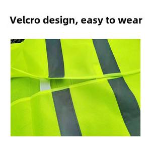 سترة سلامة عاكسة مسامية لجميع المواسم لسترات موقع بناء فيلكرو أنيقة لصيانة الطرق - Product Image 2