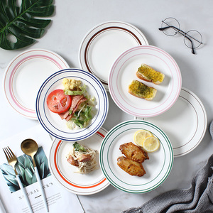 INS Style Line Céramique Petit Déjeuner Plat Plateau Dessert assiette à salade - Product Image 1