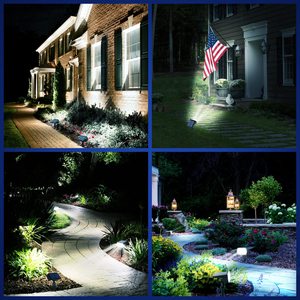 Lampes de jardin LED solaires, étanches, noires, pour le camping et l'éclairage de la cour - Product Image 6