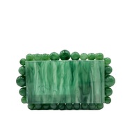 Hot Selling Groothandel Acryl Kralen Diner Tas Luxe Geometrische Patroon Avond Clutch Voor Vrouwen Met Ketting Schouderband