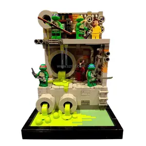 MOC 111005 homemade Teenage Mutant Ninja Turtles sewer base boy toy compatible with hand Building Block Sets