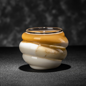 Taza de Café de Vidrio de Borosilicato de 270ml, Diseño Creativo para Latte, Estilo Dirty Mountain River Spiral - Product Image 5