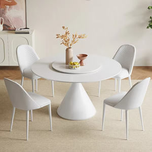 <span class=keywords><strong>Table</strong></span> à manger <span class=keywords><strong>ronde</strong></span> <span class=keywords><strong>extensible</strong></span> moderne en marbre blanc avec plateau rotatif, base en forme de <span class=keywords><strong>tulipe</strong></span>, 6-8 places pour cuisine et salle à manger, luxe - Product Image 4