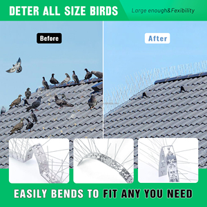 Púas Antipájaros de Acero Inoxidable 304, Disuasorios Múltiples para Palomas, Cuervos, Pájaros Carpinteros y Gaviotas, Tira de Control para Almacenes y Edificios de Iglesias - Product Image 3