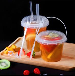 2025 Oem/Odm 32 Oz Emmer Beker Boba Fruit Bubbel Thee Emmers Kopjes Met Deksel Dikke Draagbare Fruitemmer Transparant Met Handvat - Product Image 6