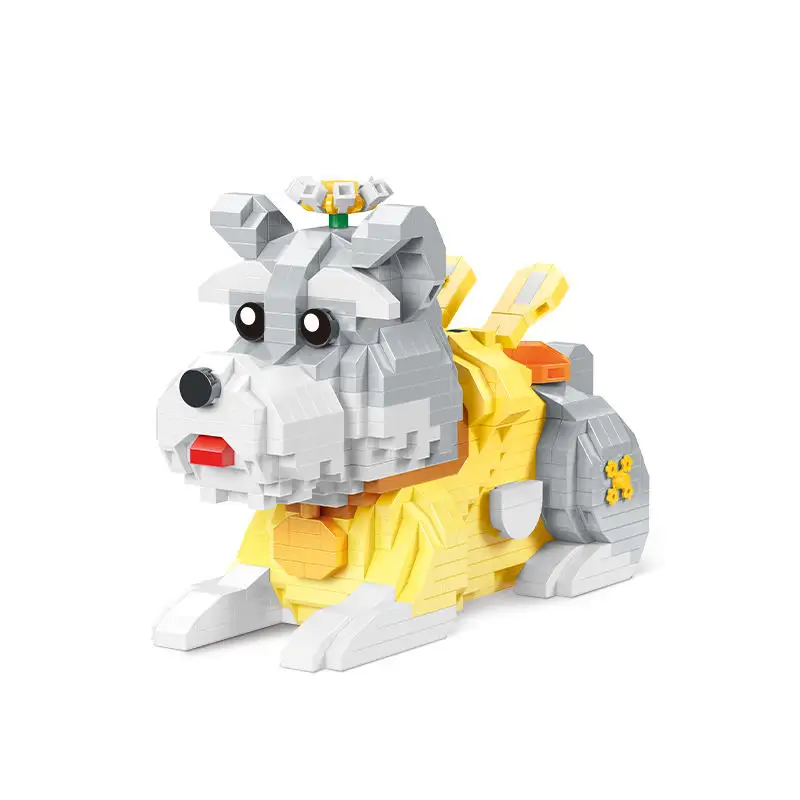 Новый продукт Забавный diy подарок пластиковая мини 3d игрушка-головоломка мультфильм животных милый питомец собака строительные блоки