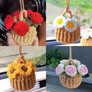 Custom Handmade Modern Design Green Radish Vertical Crochet Orchid Flower Hanging Ornament Yarn Woven Plant Pot Home <b>Decoration</b> - Product Image 3
