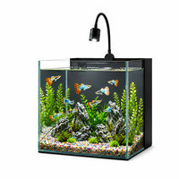 Aquarium carré en verre haut de gamme avec filtration et éclairage intégrés, solution complète pour aquarium, service de vente en gros ODM OEM