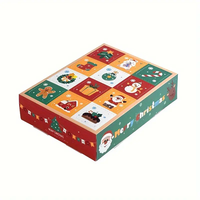 Boîte-cadeau de calendrier de l'avent personnalisée, recyclable, imprimée, boîte mystère, cadeaux de Noël, avec chocolats, bonbons, petits jouets