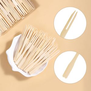 Bền vững 3.6/4 inch mini tre trái cây dĩa Cocktail Dĩa khai vị dĩa charcuterie dĩa tăm dĩa - Product Image 1
