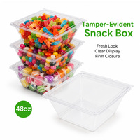 Boîte d'emballage alimentaire jetable en plastique transparent RPET personnalisée, boîte d'emballage pour gâteaux, boîte d'emballage alimentaire en plastique