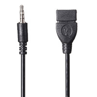 OTG-Übertragung Adapterkabel für Auto Männlich Audio AUX Jack zu USB 2.0 Typ A Weiblich 3,5 mm PVC Silber Polybag Kombination Lager 20 cm