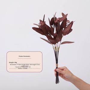 Fleurs en soie, branches d'eucalyptus, matériaux décoratifs pour mariage et banquet, plantes artificielles, verdure pour la décoration du salon et des allées - Product Image 5