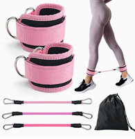 Juego de Bandas de Resistencia para Tobillos con Anillo en D, Correas de Ejercicio para Fitness, Bandas de Tracción para Entrenamiento y Protección de Tobillos