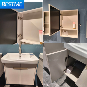 Miroir <span class=keywords><strong>de</strong></span> courtoisie moderne blanc pour <span class=keywords><strong>petit</strong></span> évier <span class=keywords><strong>Meuble</strong></span> <span class=keywords><strong>de</strong></span> <span class=keywords><strong>salle</strong></span> <span class=keywords><strong>de</strong></span> <span class=keywords><strong>bain</strong></span> pratique et luxueux pour hôtel, appartement, villa, bassin en céramique - Product Image 2