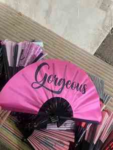 <b>Large</b> 13in Folding Hand <b>Fan</b> Kong Fu Style Portable Party Angel Model with Painting Handicraft and Souvenir Features - Product Image 3