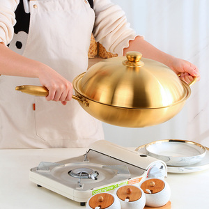 Poêle à frire antiadhésive en acier inoxydable de 36cm avec couvercle pour la cuisine - Product Image 4