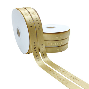 Luxury Double Face 100% Polyester Gold <strong>Ribbon</strong> for Brand Packaging <strong>Easter</strong> Wreath Bow Gift Wrapping Decoration - Product Image 4